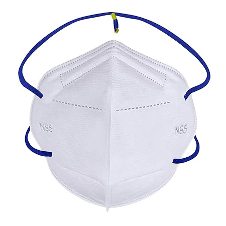 Feel Close Live Close N-95 Washable Headloop 5 Layer Unisex Face Masks, Man, Womens, Kids | Pack of 25 (White/Blue)