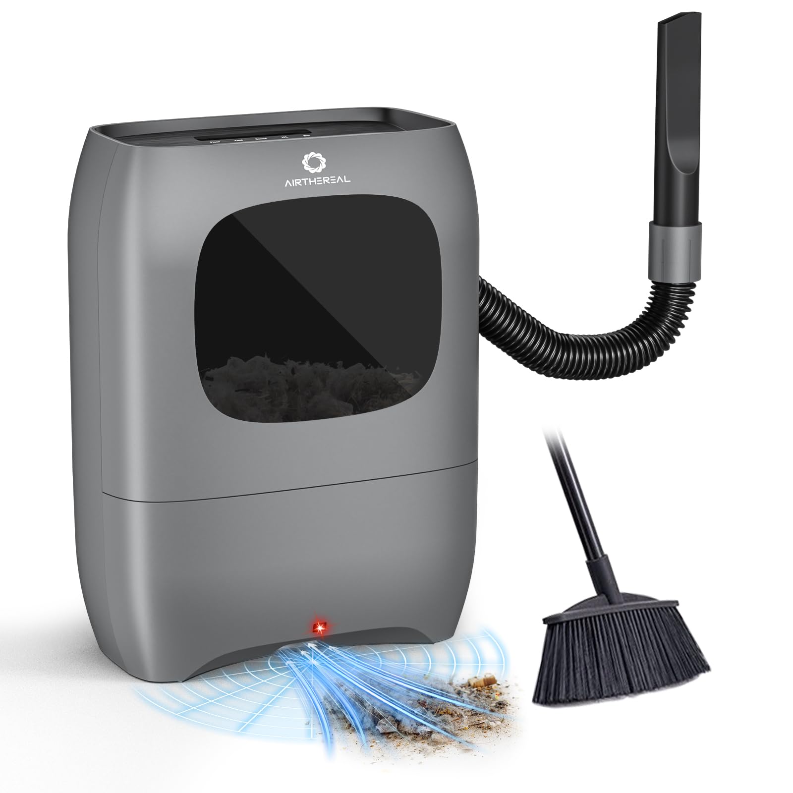 AIRTHEREAL T1 Touchless Vacuum Automatic Dustpan with 2 Operation Modes - Ultra Fast & Powerful Corded Canister Vacuum for Sweeping Salon, Pet Hair, Food, Dirt, Kitchen, 20Kpa Max Suction