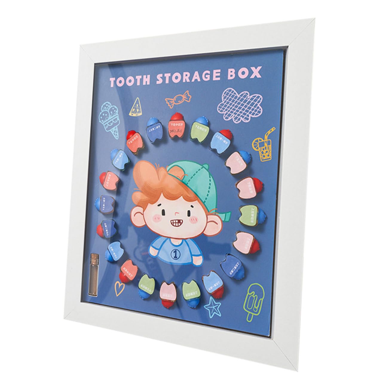 Babyzahnbox aus Abs mit Kreativem Fotorahmen zum Aufbewahren von Milchzähnen Zahnaufbewahrungsdose für Kinder als Schönes Geschenk und Andenken