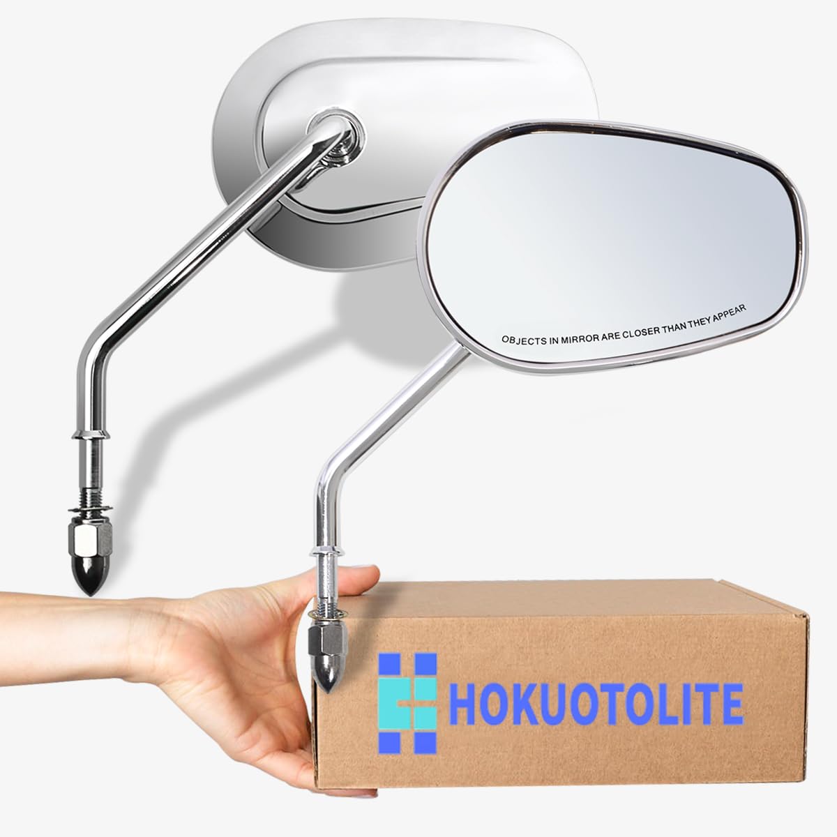 Specchietto retrovisore con filettatura 5/16 24 UNF, universale per Harley CVO Touring Softail Dyna Sportster XL 883 1200 Electra Glide Road Glide 1984-2025,cromato #2