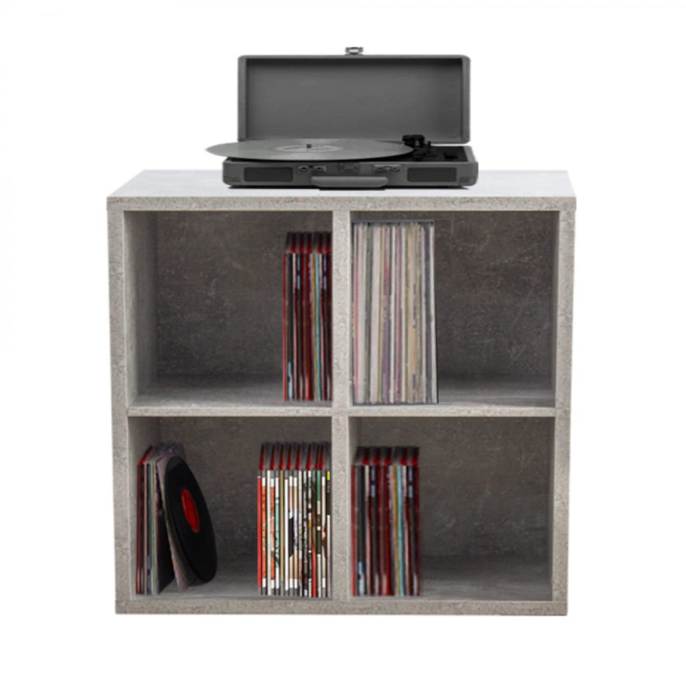VDD Meuble lp vinyles - rangement disques vinyles lp - bibliothèque - béton gris
