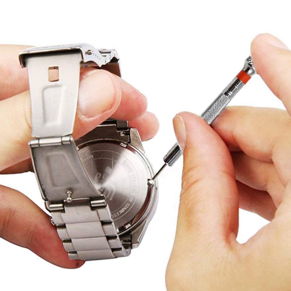 AGAATI Kit de reparación de Relojes con Estuche de Transporte, reemplazo de Pilas de Reloj y Herramienta para Quitar eslabones para Reparar Relojes de Pulsera mecánicos de Cuarzo y más (16 Piezas)