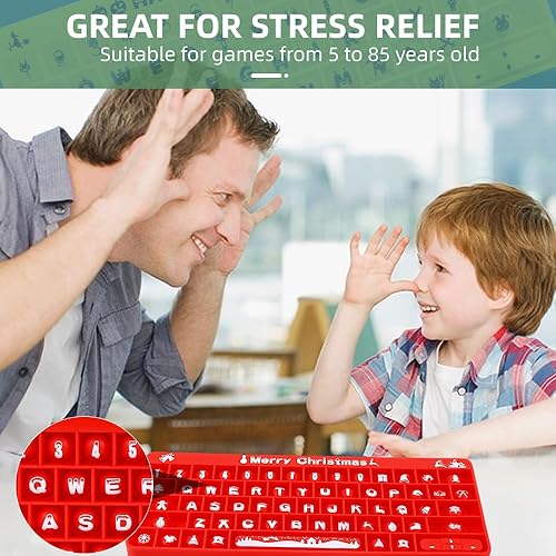 Miniatura 8 de Juguete para apretar, juguetes sensoriales para la ansiedad, burbujas para apretar, forma de teclado color aircoíris, juguete de silicona para el