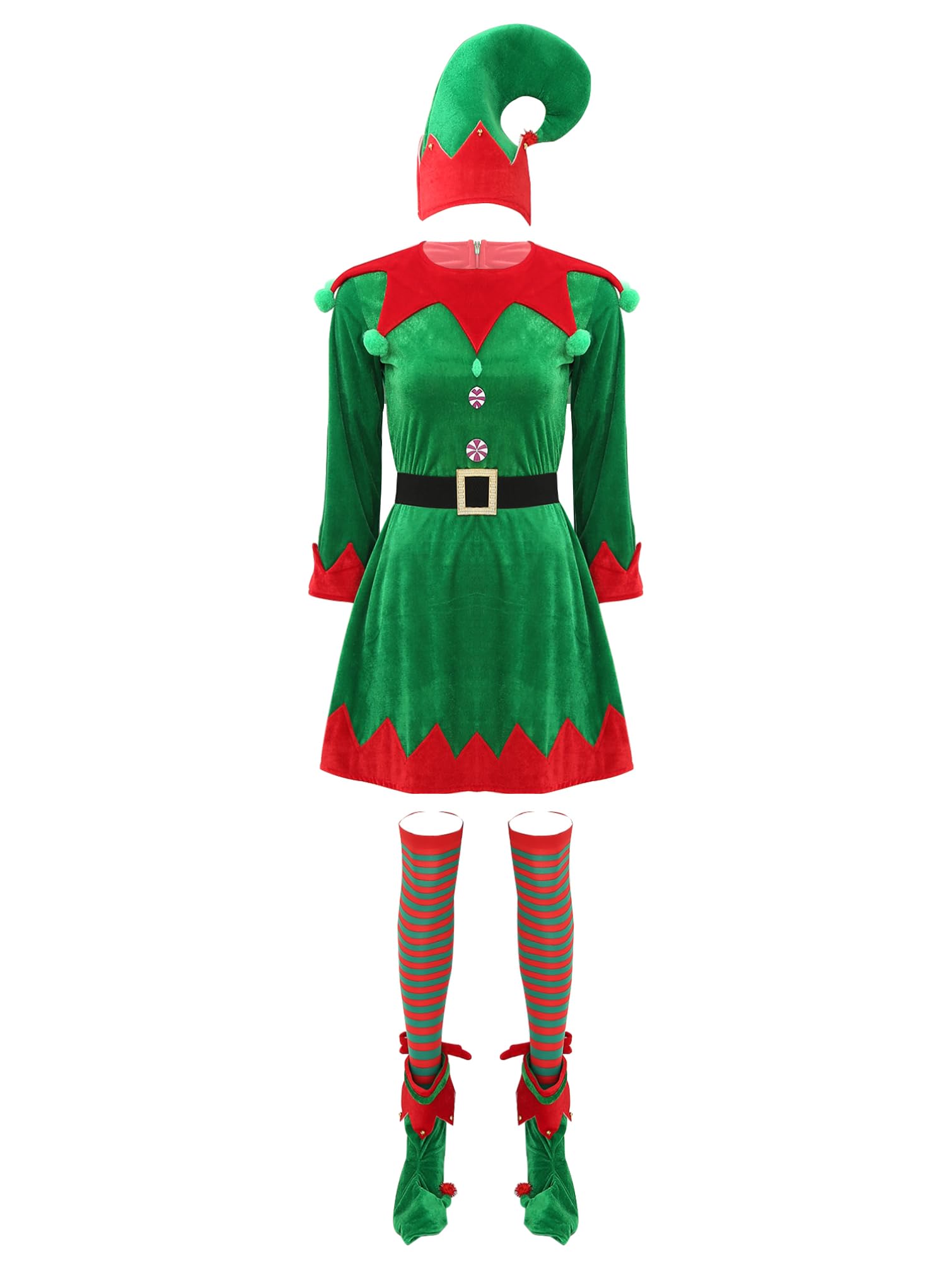 Générique Costume D'elfe Pour Femme Deguisement Lutin Noël