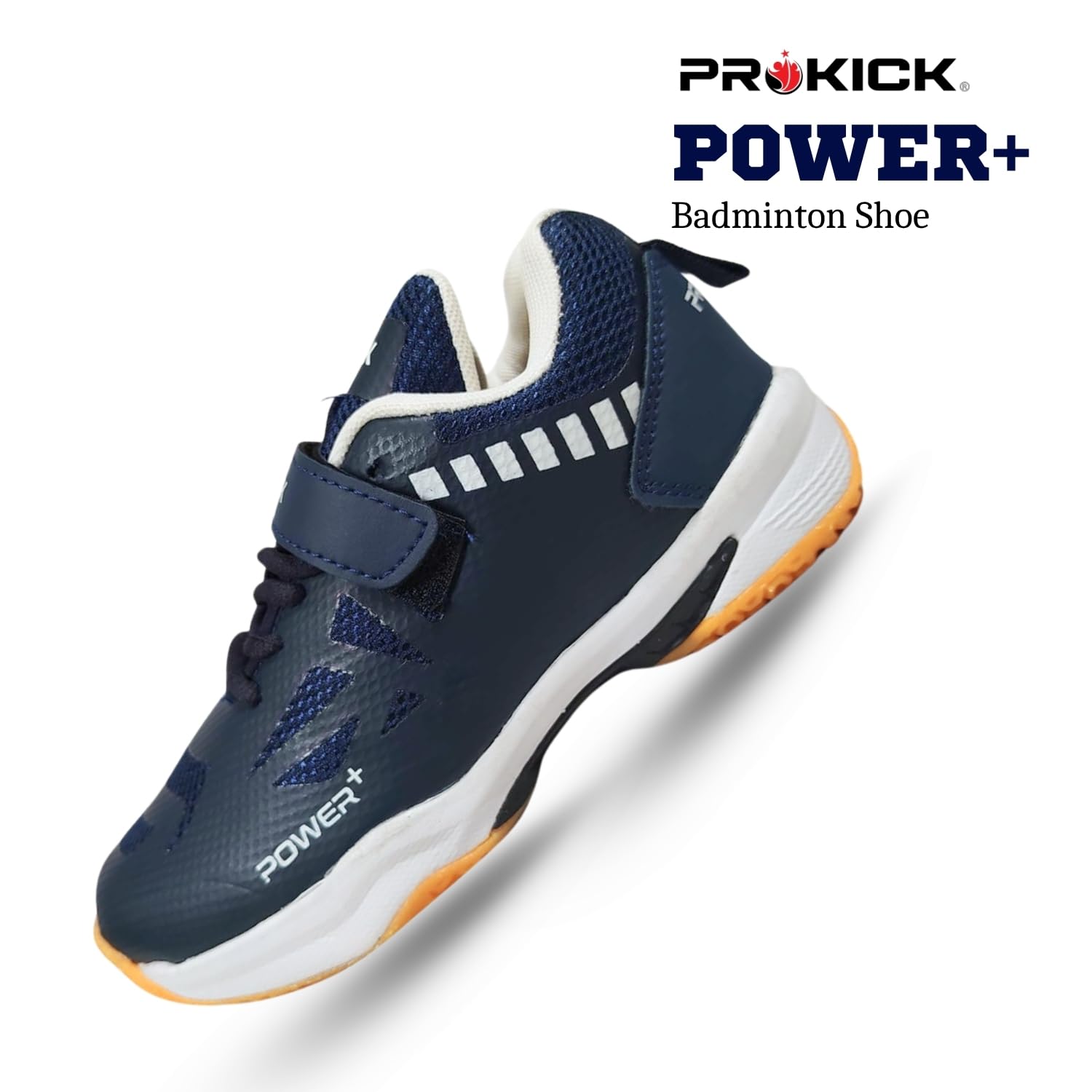 Prokick Power Plus Kids' Badminton Shoes with Strap | Lightweight, Non-Marking Sole | Comfortable & Easy Fit for Indoor Sports & Training, Blue - 2 UK