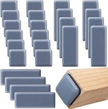 Set di 24 Piedini per mobili autoadesivo in Teflon feltrini per mobili 19x70 mm 20x20 mm (quadrati) protezione per parquet piastrelle laminato scorrimento silenzioso protezione antigraffio per sedie