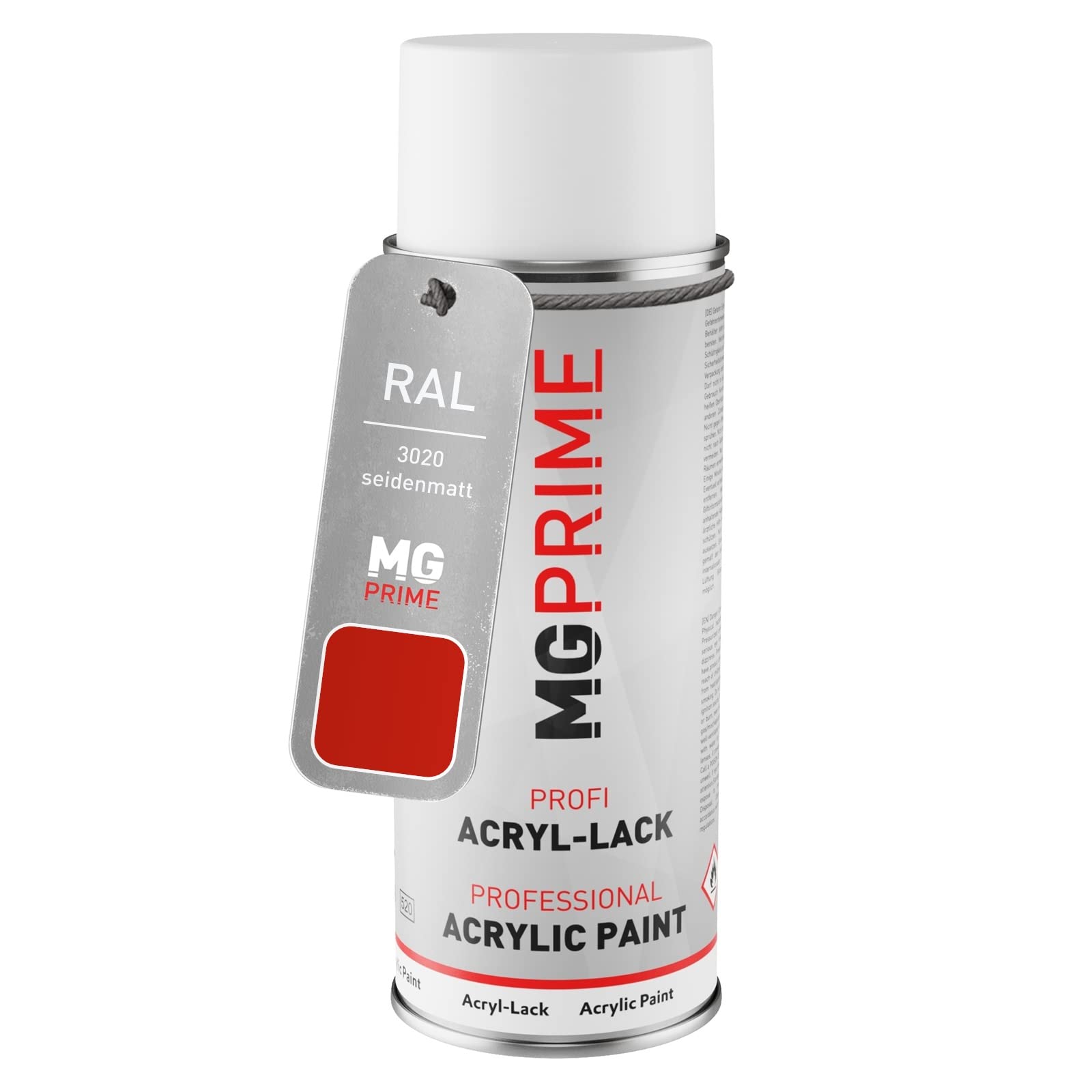 Mg Prime Traffic Red Ral 3020 /Verkehrsrot Spray Can 400 Ml Silk Mat Quick-Drying