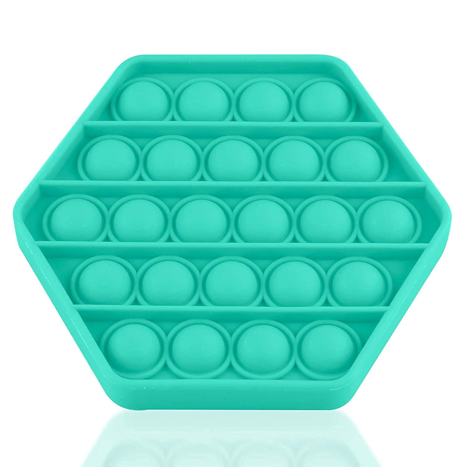 URBAN BOX Push Pop Bubble Sensory Fidget Toy,Pop It Push Pop Silicone -Relief Items Popper Fidget Educational Toys for Special Needs Toys, Family and Friends(Assorted Color) (Hexagonal)