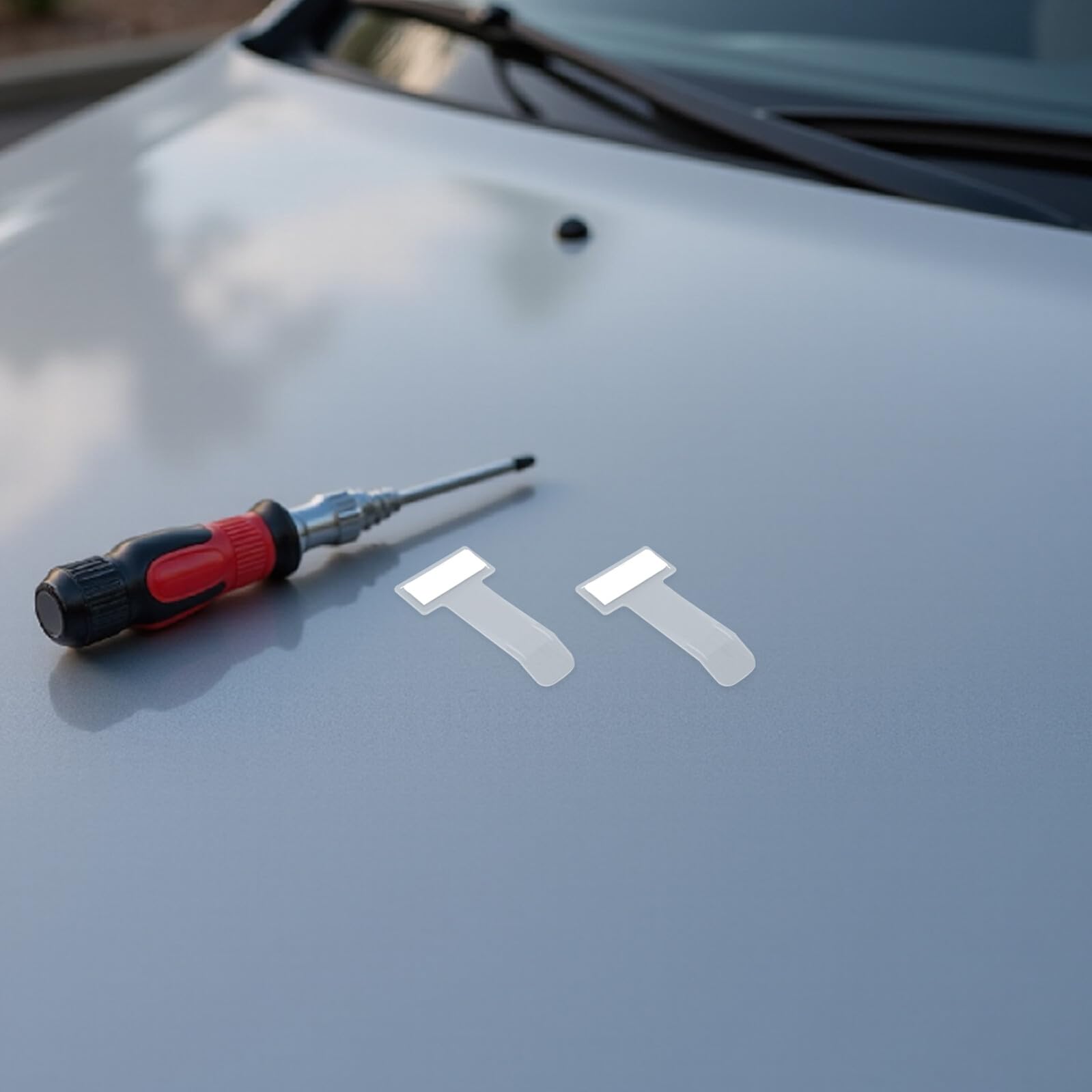 ELAYARD Porta Biglietti di Parcheggio per Parabrezza Auto 80 Pezzi Porta Etichette in Plastica Clip Facile da Fissare Contrassegno Temporaneo Trasparente per Auto e Suv