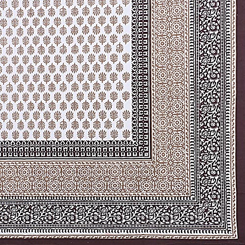 Image of Texstylers Table Cloth | Table Cloth for 6 Seater Dining Table| Dining Table Cover 6 Seater | Table Cover 6 Seater | Dining Table Cover | Rectangle, Cotton,150 cm X 225 cm (Chocolate Brown)