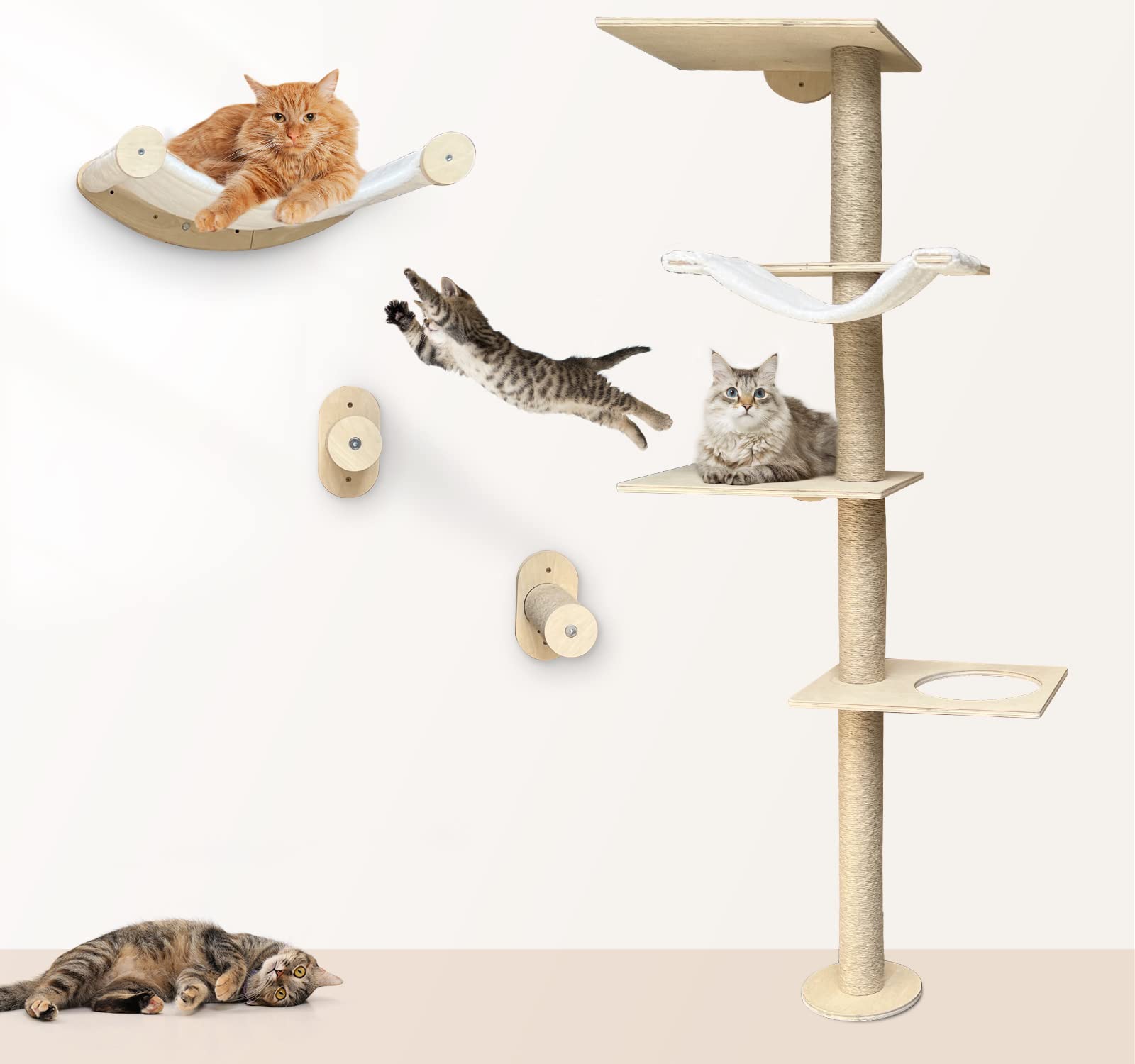 Buy IKARE Cat Wall Shelf with Hammock,Cat Wall Shelves and Perches for