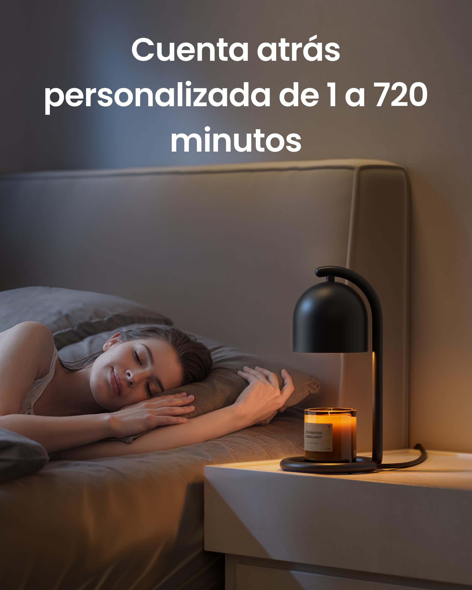 SwitchBot Lámpara Calentadora de Velas Inteligente con Temporizador y Regulador, Calentador Eléctrico para Velas Compatible con Matter, Apple Home y Alexa, Decoración Hogar, Negro