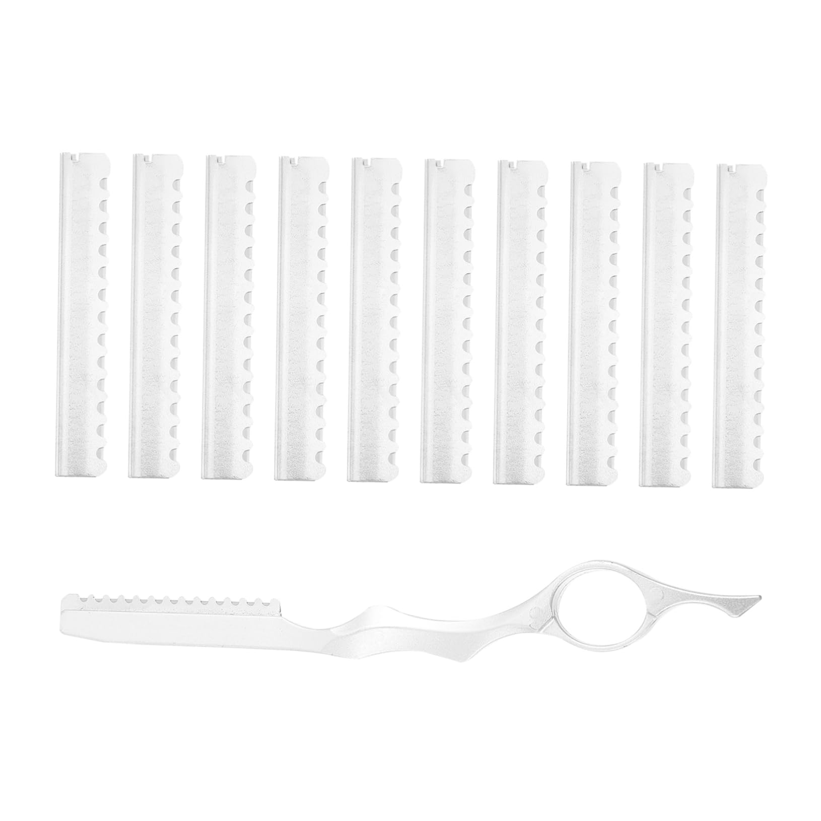 Mikinona Professional Single Blade Razor for Hair Cutting Hair Styling Thinning Razor Set Handle 10 Blades