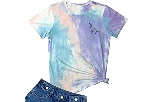 Women Tye Die Dinosaur Graphic Tee