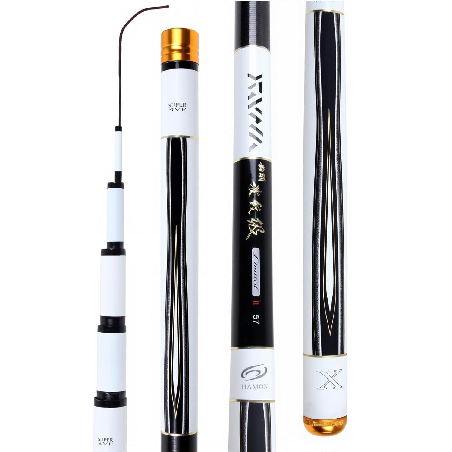 Canne da pesca telescopiche in carbonio da 3,6m, 3,9m, 4,5m, 4,8m, 5,4m, 5,7m, 6,3m, 7,2m, 8,1m canne da pesca ultraleggere e super rigide, ideali per laghi, bacini artificiali e fiumi