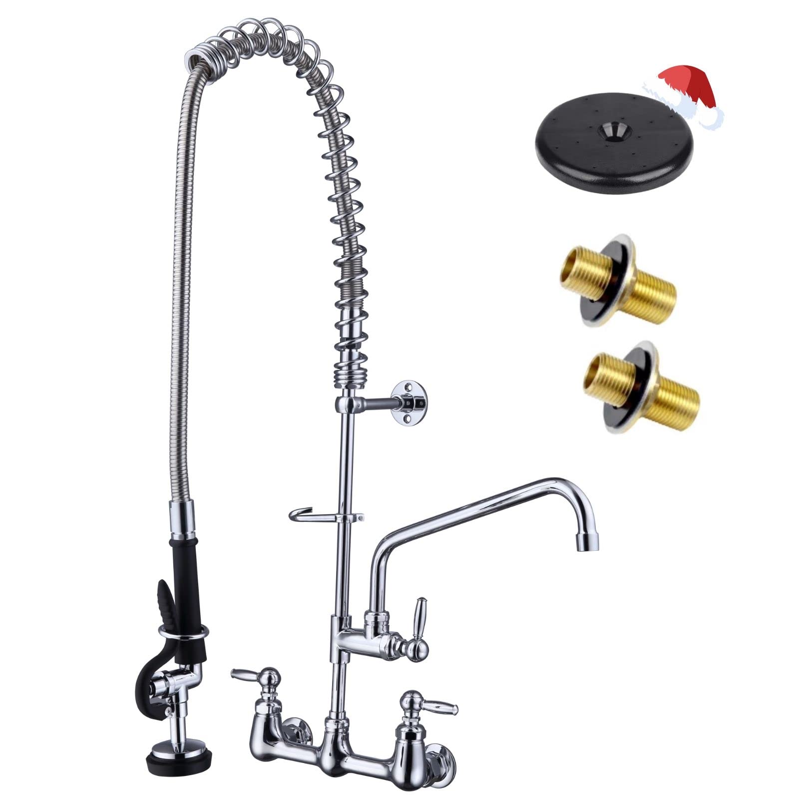 Buy 8 inch Center Wall Commercial Sink Faucet with Sprayer, 36'' Height