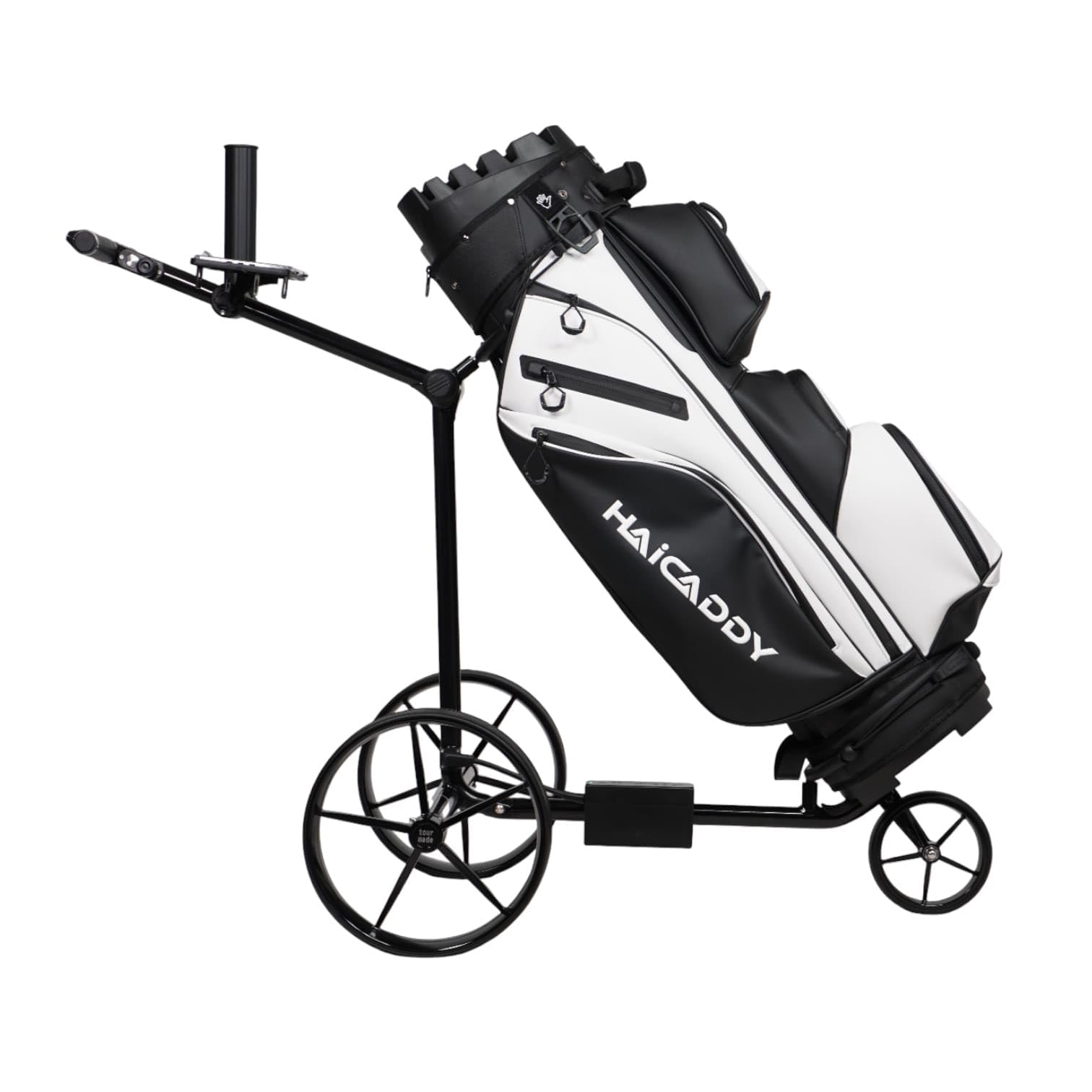 tour made RT-670 / 670S Golftrolley elektrisch I nur 5,5 kg I Dank Parkbremse, Bergabfahrbremse & Hangausgleich pefekt für bergige Plätze I neues Modell I Deutsche Markenqualität