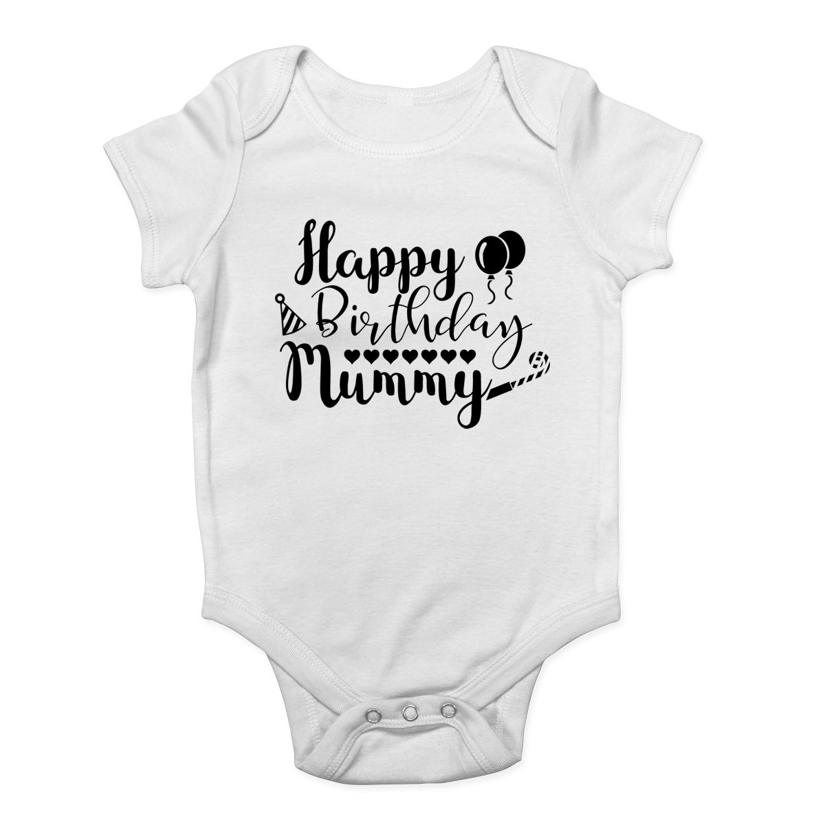 Shopagift Happy Birthday Mummy Black Boys Girls Baby Vest Bodysuit