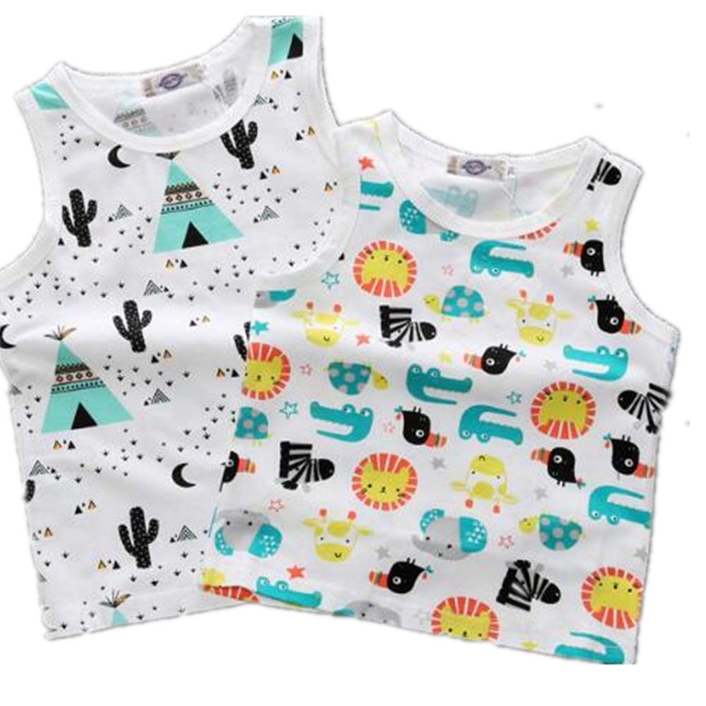 Camisetas de algodón para bebé de 0 a 4 años, unisex, sin mangas, ropa de verano, 2 unidades