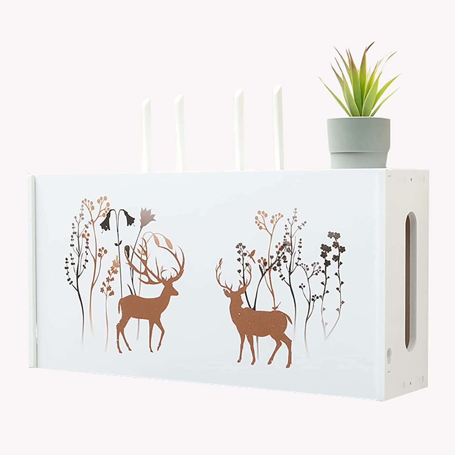 Kabelkanal Router-Aufbewahrungsboxen Set-Top-Box zum Aufhängen von WiFi-Aufbewahrungsregalen Drahtkabel Kabelaufbewahrung Organizer-System zum Abdecken und Verstecken der Kabelmanagementbox (Color :