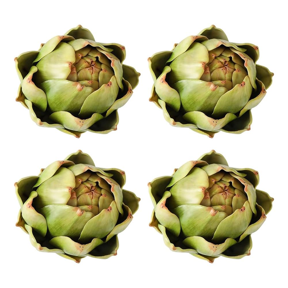 4Pack Artificial Artichoke Vegetables and Fruits for Home Wedding Table Decoration (Green) Easy to Use Well-Made