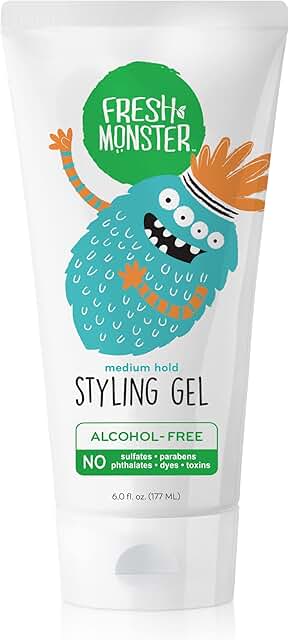 Fresh Monster Kids Hair Styling Gel, Medium Hold Alcohol-Free, Natural H...