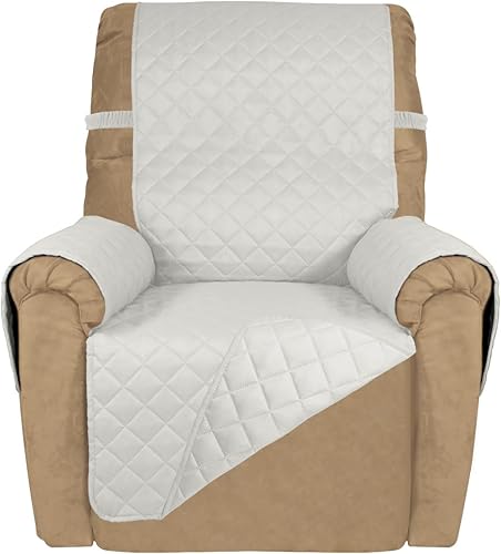 PureFit Funda acolchada reversible para sofá, resistente al agua, protector de muebles, funda de sofá lavable con correas antideslizantes y