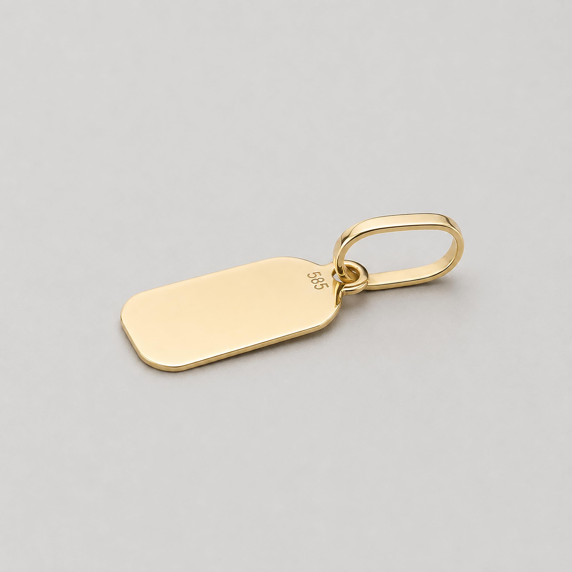 Lucche Anhänger Gold 585 Rechteck Gravurplatte Echtegold Charm mit Gravur | Personalisiert, Benutzerdefinierte Name, Charm Initial, Gravur Platte, Tag,buchstaben anhänger,kettenanhänger gold