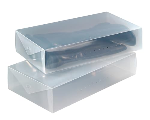 WENKO Boite Range Bottes, Lot de 2 boites de Rangement pour Bottes, 30 x 52 x 11 centimètres