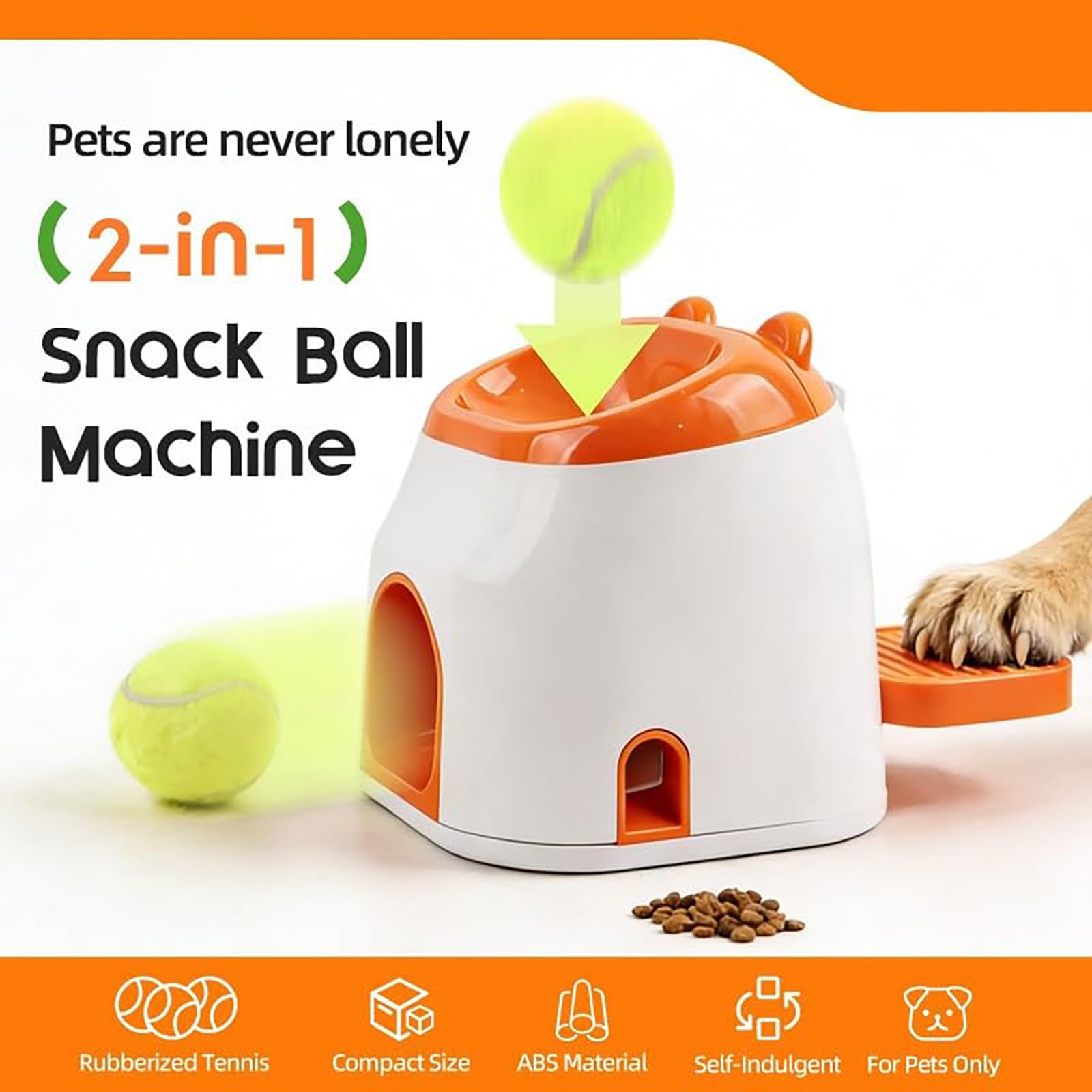 Lanzador de Pelotas para Perros, Máquina Lanzadora de Pelotas para Perros con Dispensador de Golosinas, Incluye 1 Pelota, Máquina de Búsqueda Interactiva para Interiores, Exteriores, Patio Trasero