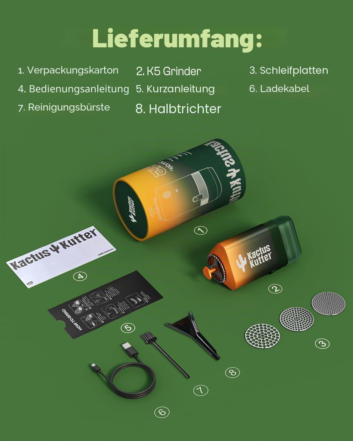 K5 Elektrische Küchenmühle, batteriebetrieben, automatisch, tragbar, Gewürzmühle zum Mahlen, hält bis zu 5 g