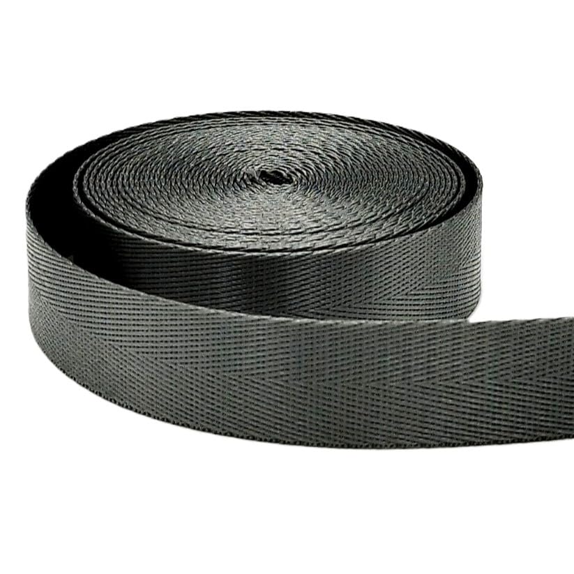 10 Mètres Sangle Polyester 25mm Vert Sapin Brillant à Chevrons - Anse Bandoulière Sac à Dos, Tote Bag, Banane Et Couture