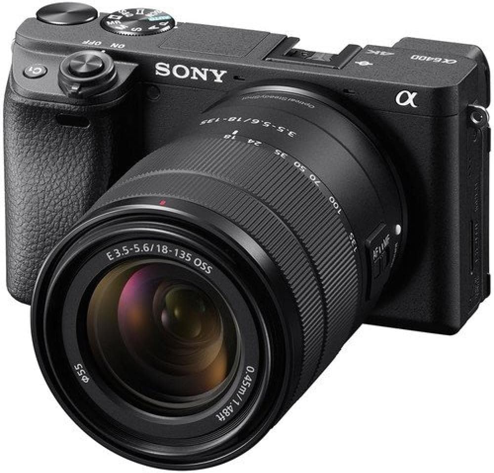 Sony Alpha 6400 - Appareil Photo Numérique Hybride APS-C avec 18-135mm Objectif (24,2 MP, AF en 0.02s, Suivi des Yeux, 4K HLG, Ecran Selfie Vlogging)