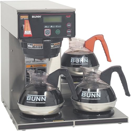Miniatura 4 de BUNN Axiom DV-3 cafetera comercial automática de doble voltaje de 12 tazas 3 calentadores inferiores 387000009 y filtros de café comerciales de 12