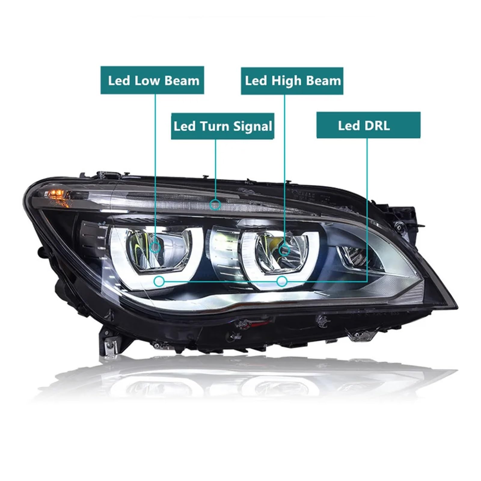 LED Headlight Compatible with BMW 7 Series F01 F02 Headlights 2009