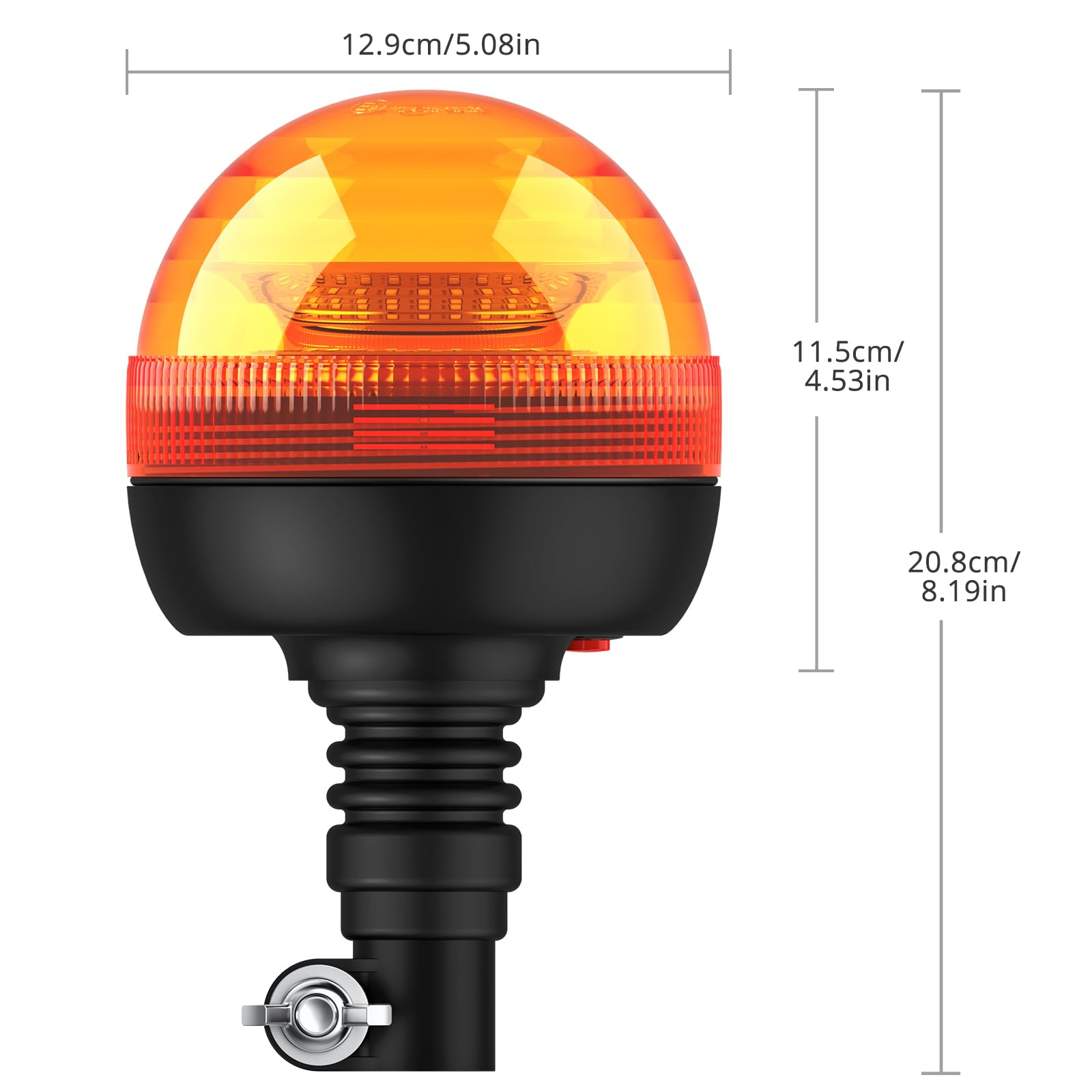 Justech 2pcs Gyrophare LED Orange, 12V E-ark E9 24 LEDs Luière