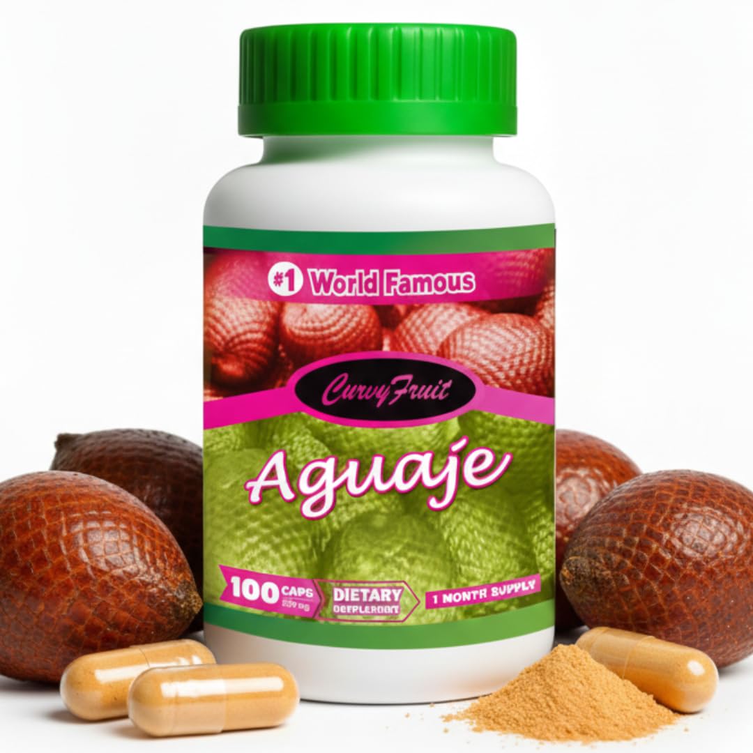 Aguaje CurvyFruit – Natural Support for Fuller Glutes, Hips & Bust – 550 mg x 100 Capsules – 31-Day Supply – from The Peruvian Amazon – Since 2010