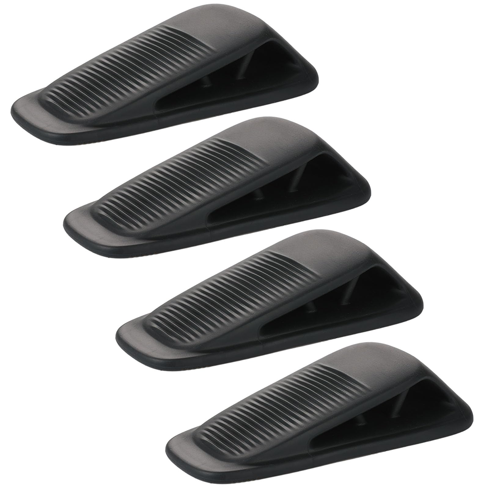 Fursafe&amp;Q Rubber Door Stoppers for Bottom of Door, Door Stop Wedge with Holder, Heavy Duty Doorstops 4 Pack, Wall Protector for Home &amp; Office &amp; School &amp; Commercial Doorstop Keep Open Stack Black