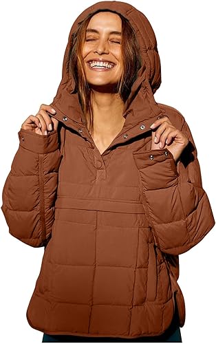Miniatura 1 de Abrigo acolchado liso casual para mujer, ligero, con abertura lateral, dobladillo curvado, suelto, resistente al agua, abrigo acolchado plegable