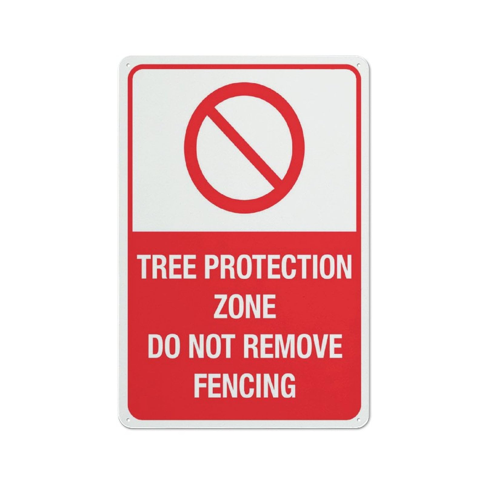 Tree Protection Zone Do Not Remove Fencing Chic Art Wall Retro Decor Unique Artistic Tinplate Plaque Practical Decorative Gifts for Family Friends Tin Sign 8x12 Inch