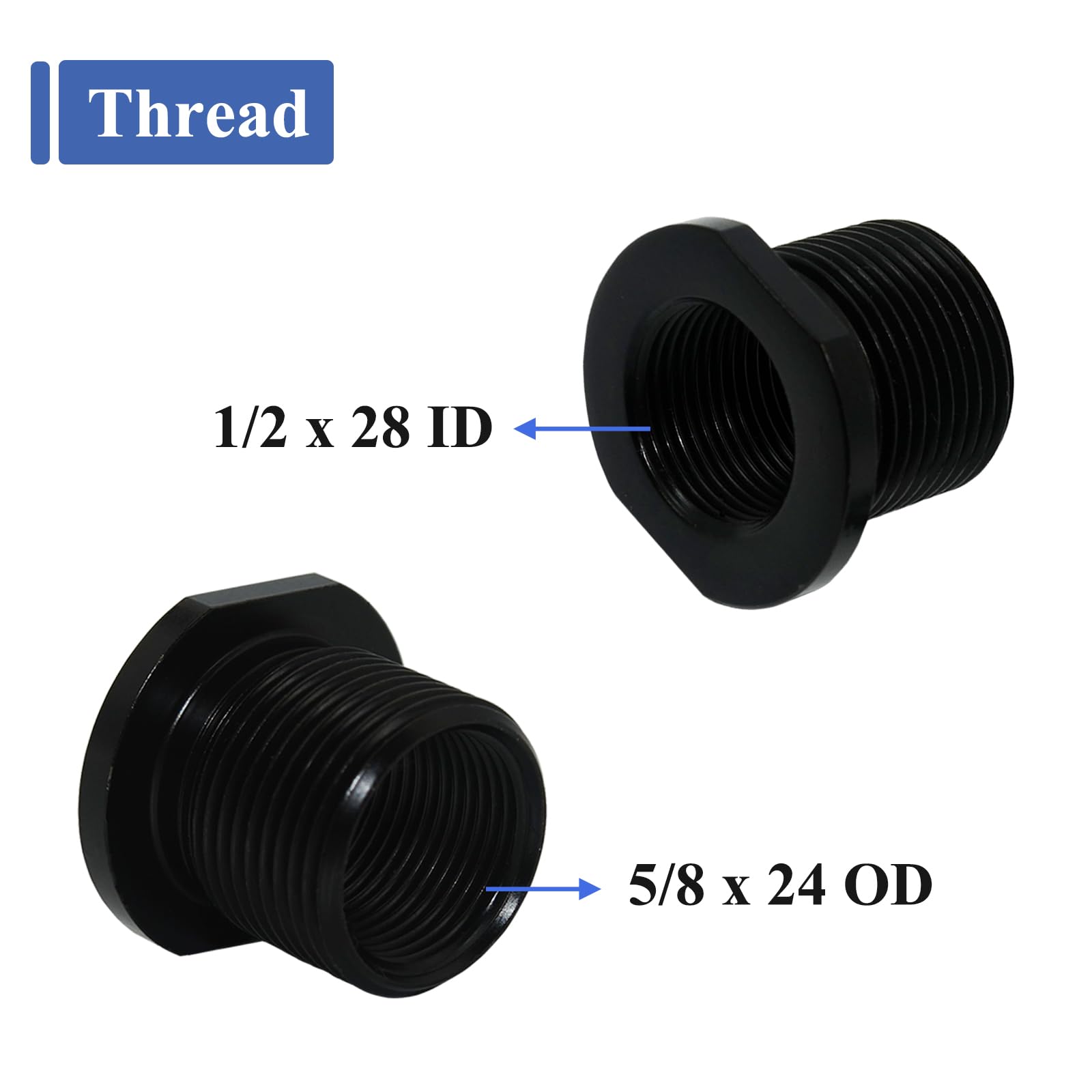 Thread Adapters - 2 Pcs 1/2 x 28 to 5/8 x 24 -3