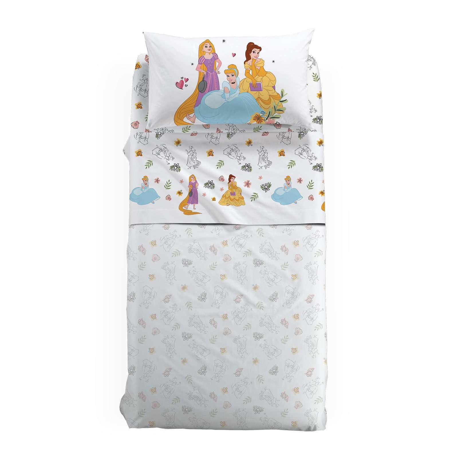 Caleffi Disney - Completo-lenzuola Princess Ragazza Singolo