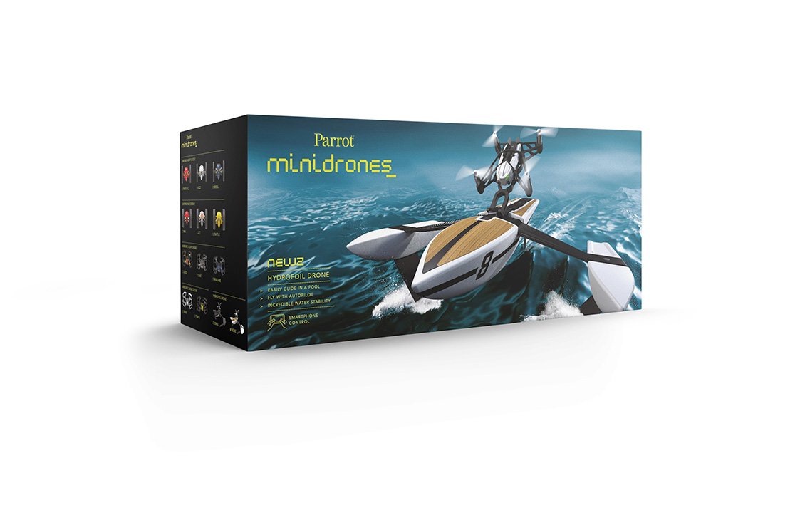 Parrot Hydrofoil New Z - Dron "dos en uno" para pilotar por aire y agua, cuadricóptero y barco (cámara vertical 30 FPS, 18 Km/h, 9 minutos de vuelo, 20 metros de alcance, programable), color blanco