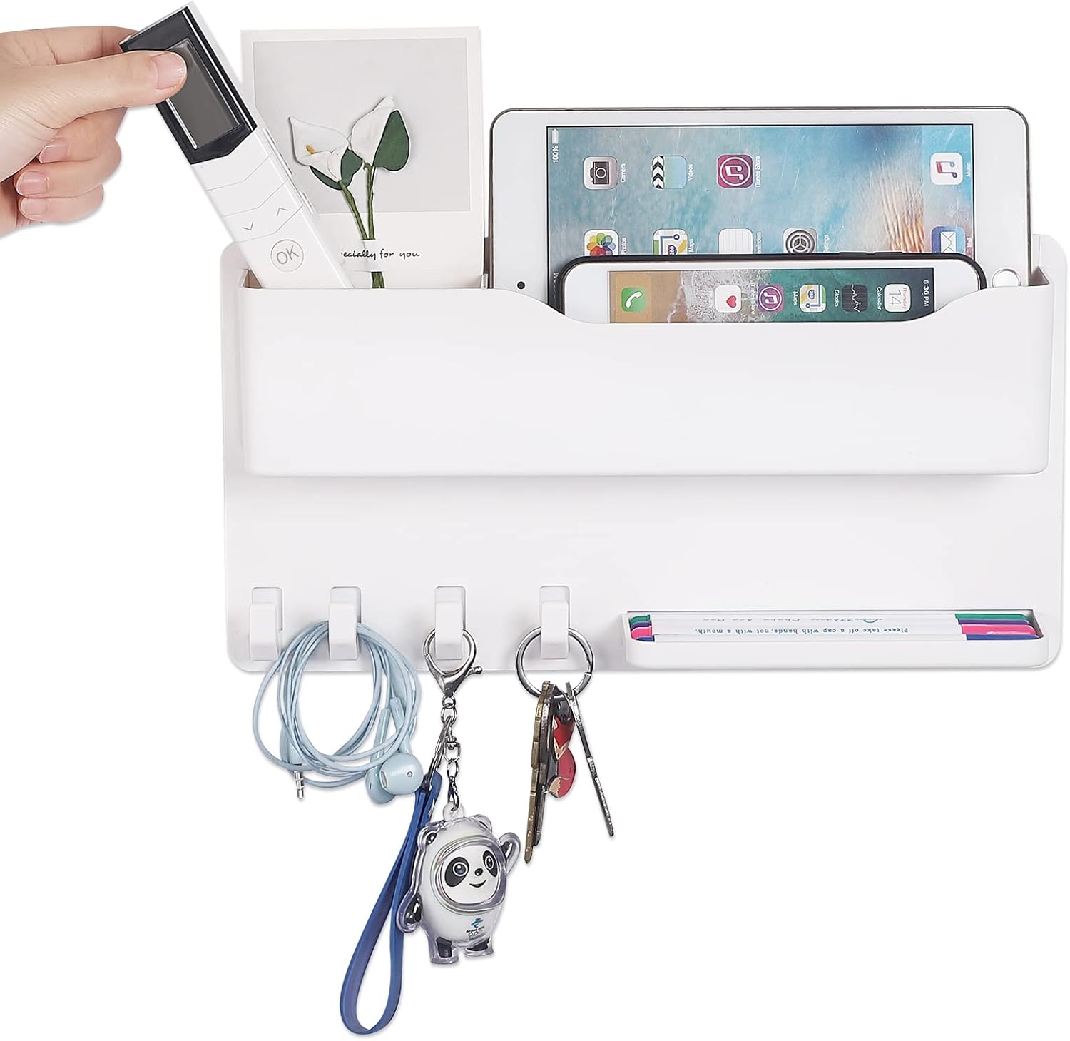 NELSHP Bedside Organizer Accessories Wall Mount, Key Holder