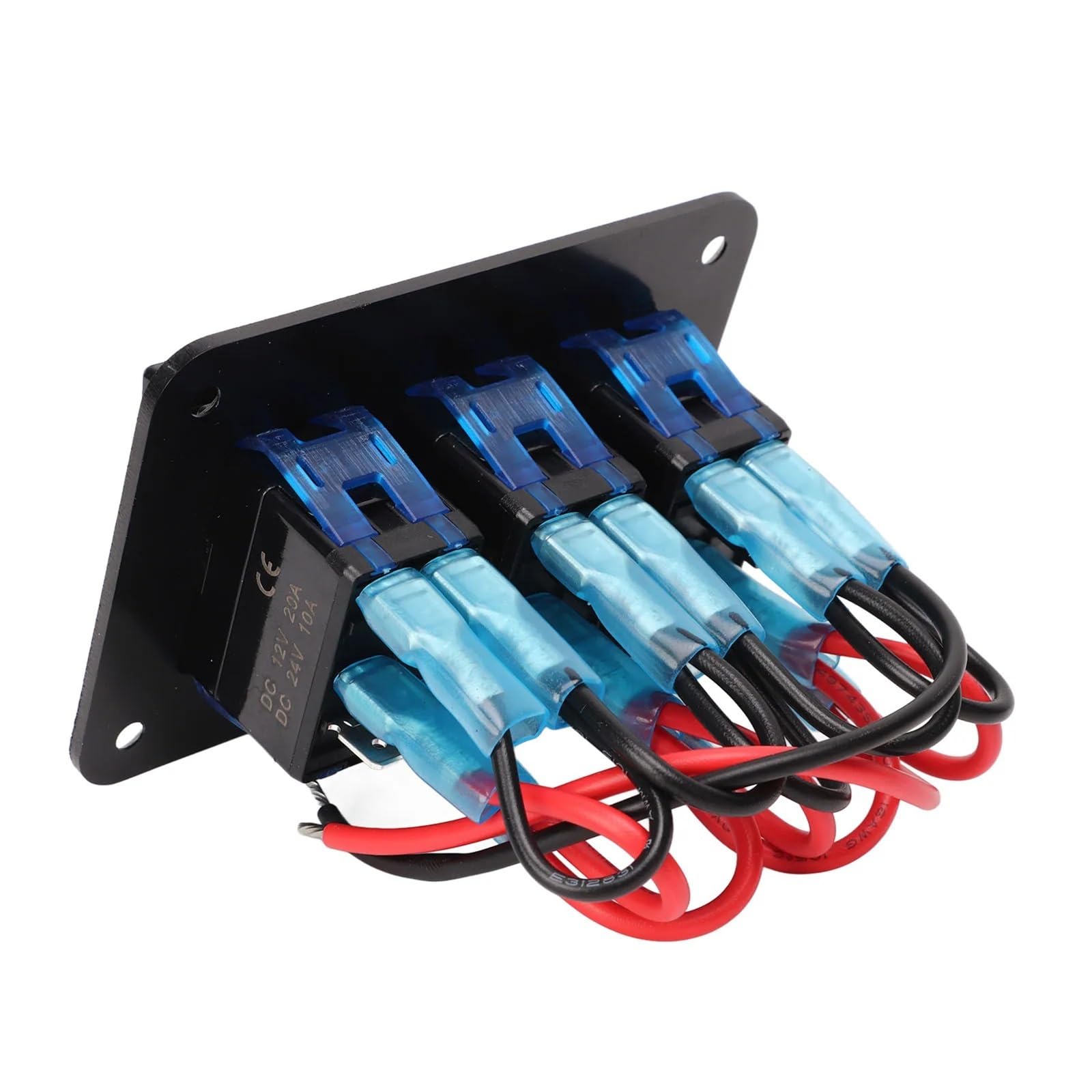 Pannello interruttori a levetta impermeabile a 3 gruppi Fibbie flessibili per PC da 12 V a 24 30 A per camper per auto per yacht Ricambi auto