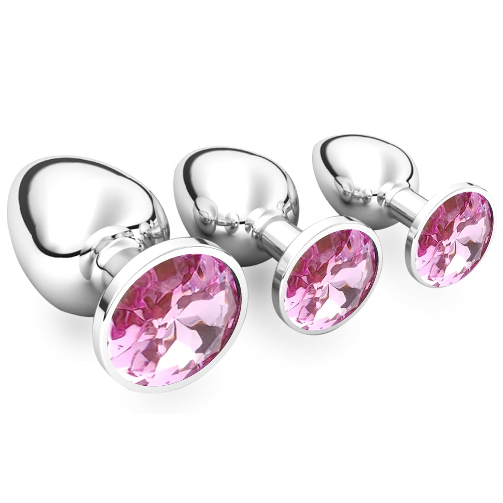 3 Pices plug anale,Plug anale debutant Grand Moyenne Petite taille Plug,et  Facilement Nettoyable,anal en mtal avec diamant en cristal transparent, Dbutant  Avanc Sex toys butt plug (Couleur rose) : Amazon.fr: Hygine et