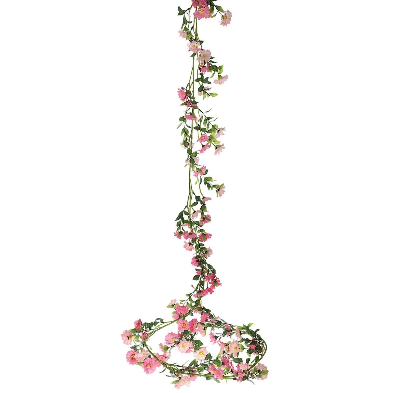 Hariendny Artificial Flowers Garland Silk Gerbera Fake Flower Pink Wildflower Vine Hanging Ivy Daisy for Outdoor Indoor Decoration Wedding Arch Wall Home Party Decor