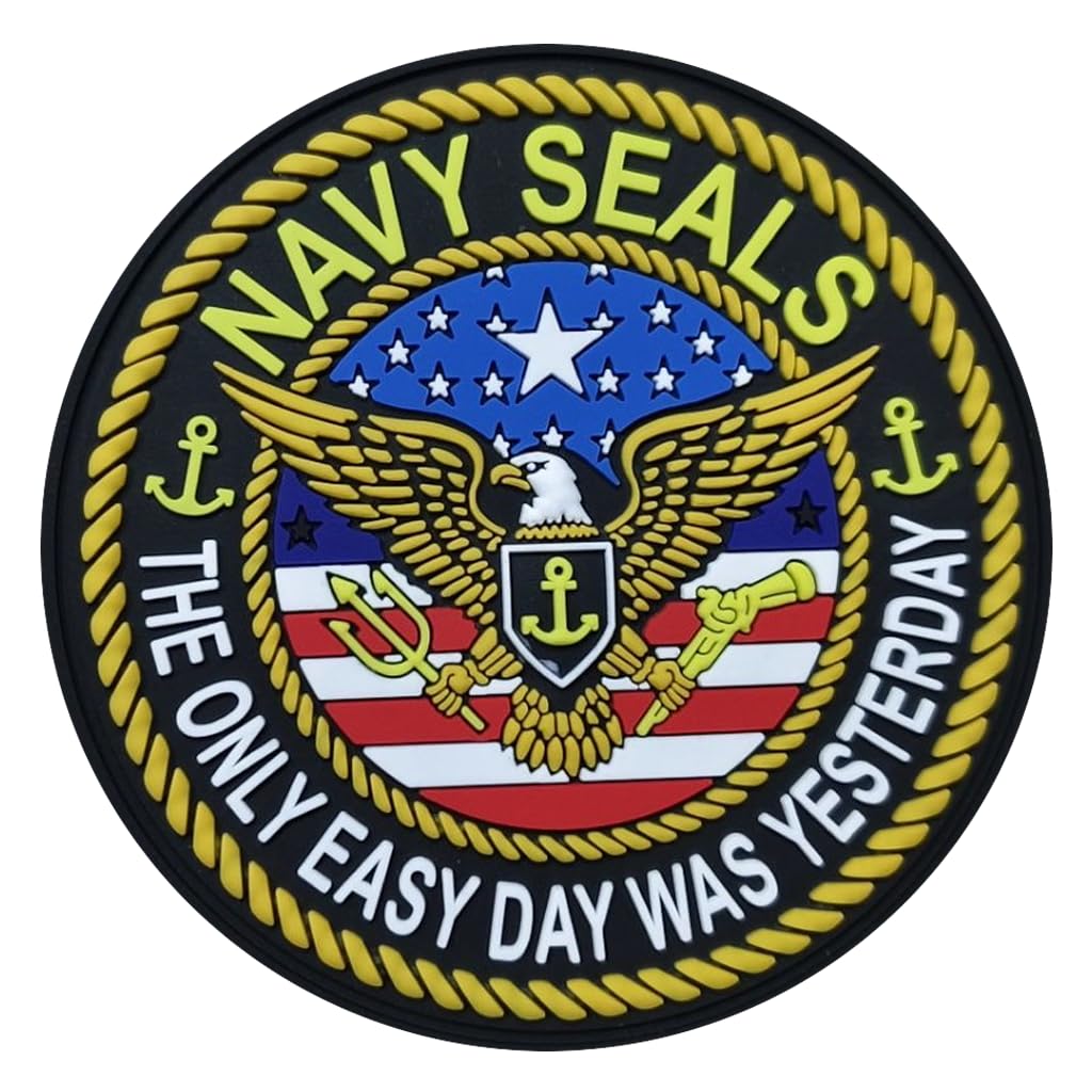 TS Tactical Store US NAVY SEALS Patch | 3D PVC Scratch Hook & Loop Patch | Military Patch Pin for Military Backpack | Airsoft, Flag, Brooch, Outdoor, Crossfit, Survival | SEALS