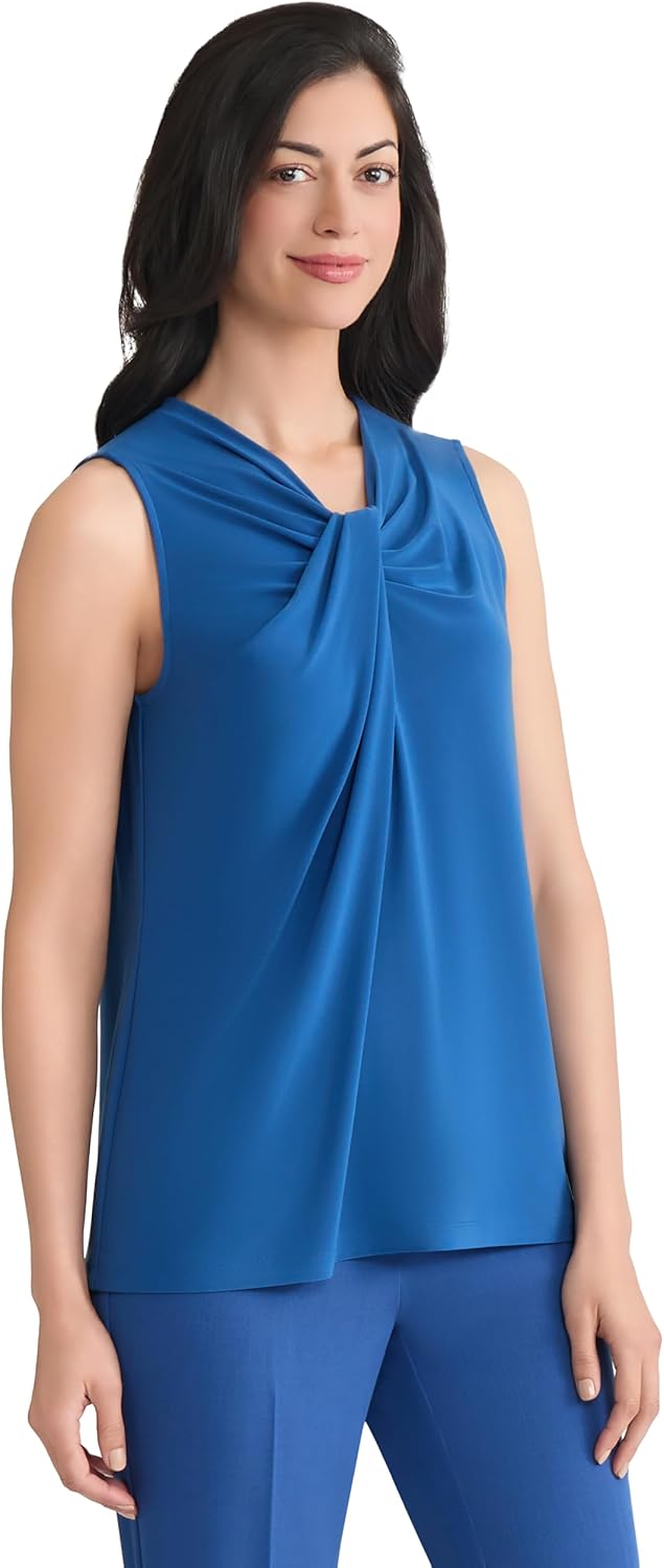 Kasper Womens Sleeveless Knot Neck Knit Top - Image 3