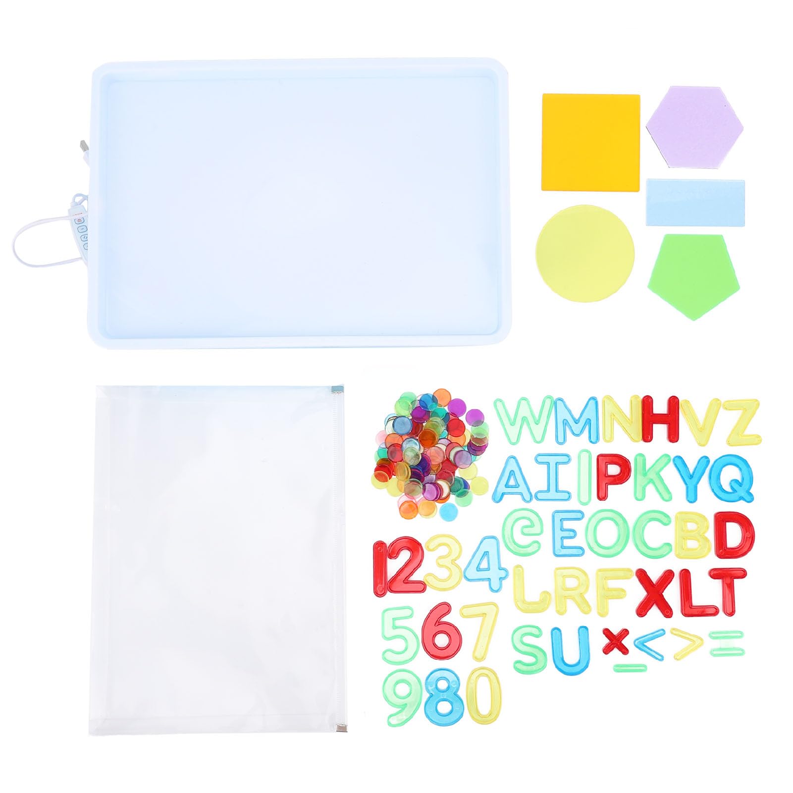 Mesa de Luz de Aprendizaje Sensorial Interactiva con 26 Letras, Juguete Educativo de 10 Números para el Aula de Jardín de Infantes